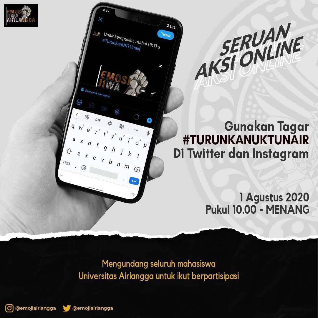 Tagar #TurunkanUKTUnair menjadi trending di Twitter