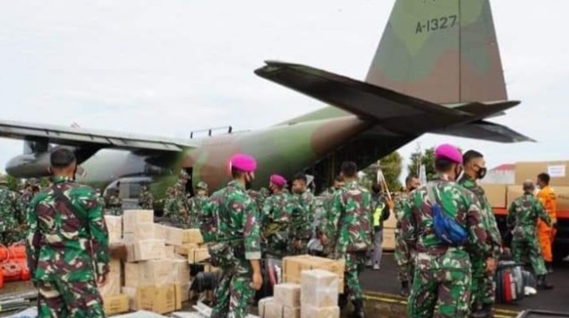 Satgas Korps Marinir TNI Sampai di Daerah Terisolasi Banjir Kalsel